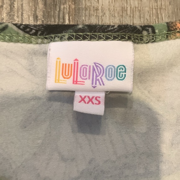 LuLaRoe XXS Oversized Irma Sage Green Butterfly Passion Tee - Picture 4 of 9